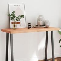 Bordplade 120x50x(2-6) cm naturlig kant behandlet træ lysebrun