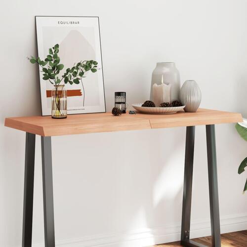 Bordplade 120x50x(2-6) cm naturlig kant behandlet træ lysebrun