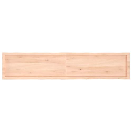 Bordplade 200x40x(2-4)cm naturlig kant ubehandlet massivt træ