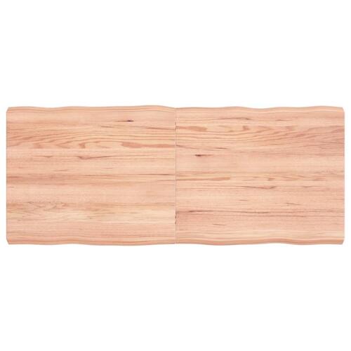 Bordplade 120x50x(2-6) cm naturlig kant behandlet træ lysebrun