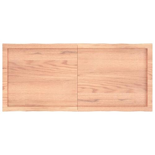 Bordplade 120x50x(2-6) cm naturlig kant behandlet træ lysebrun