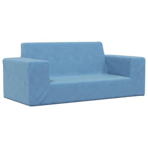 2-personers sofa til børn blødt plys blå