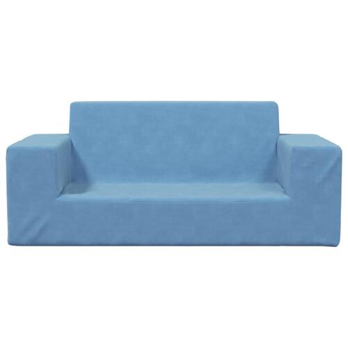 2-personers sofa til børn blødt plys blå