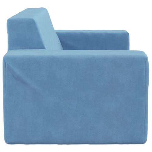 2-personers sofa til børn blødt plys blå