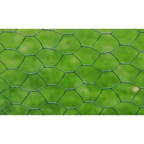 Hønsenet 25x1 m stål med PVC-belægning grøn