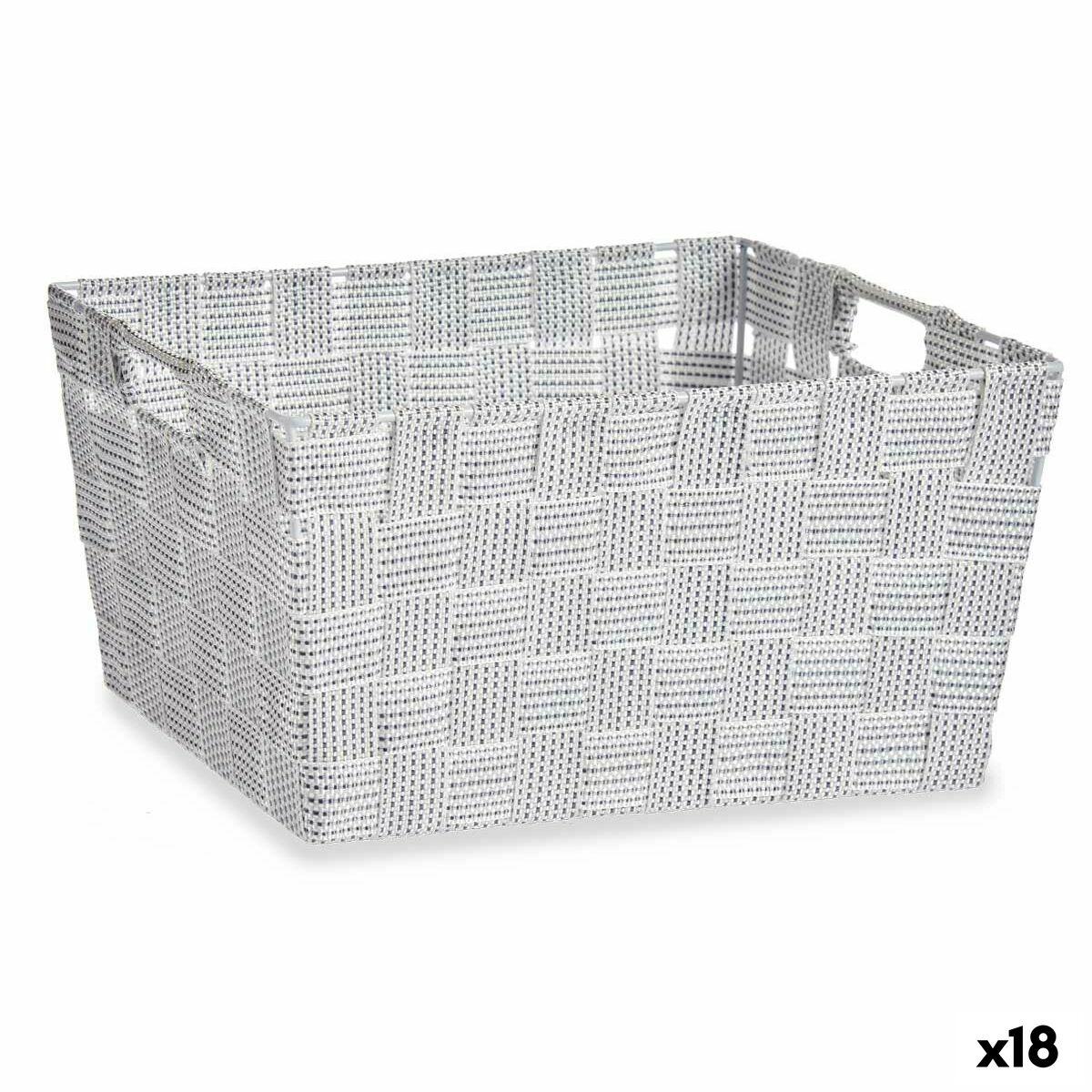Multibrug kurv Hvid Klæde 30,4 x 14 x 20 cm (18 enheder)