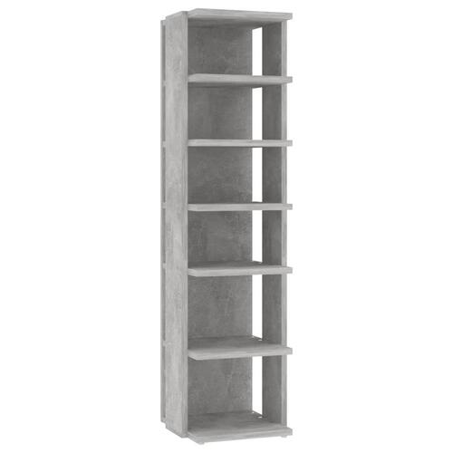 Skoskab 27,5x27x102 cm konstrueret træ betongrå