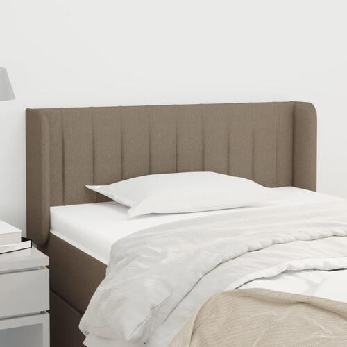 Sengegavl med kanter 83x16x78/128 cm stof gråbrun