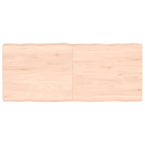 Bordplade 140x60x(2-6)cm naturlig kant ubehandlet massivt træ