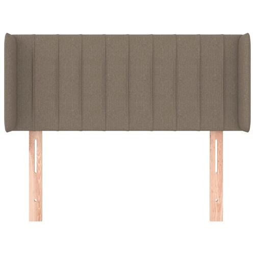 Sengegavl med kanter 83x16x78/128 cm stof gråbrun