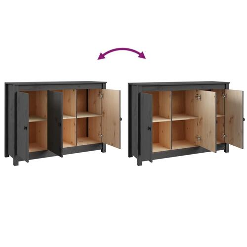 Skænk 100x35x74 cm massivt fyrretræ grå