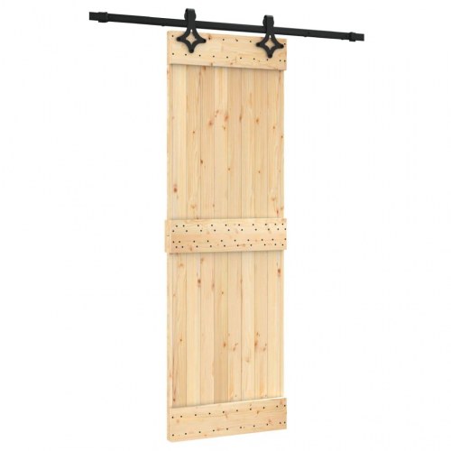 Skydedør med monteringssæt 70x210 cm massivt fyrretræ