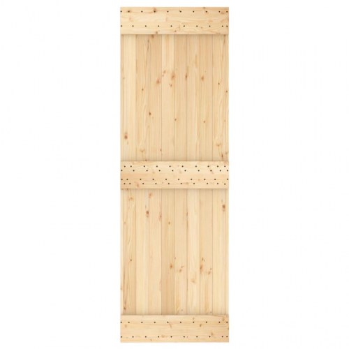 Skydedør med monteringssæt 70x210 cm massivt fyrretræ