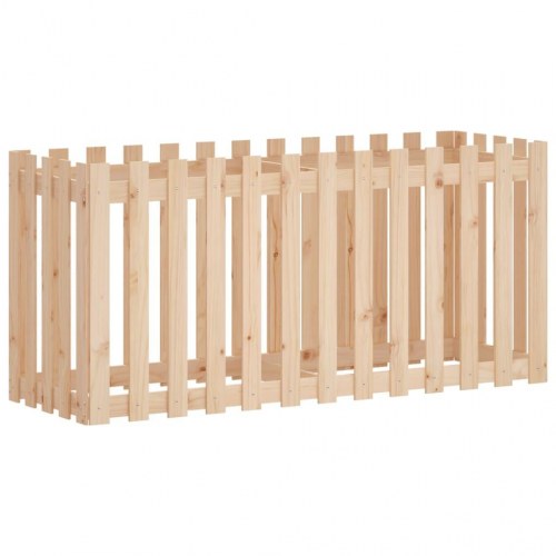 Højbed med stakitdesign 150x50x70 cm massivt fyrretræ