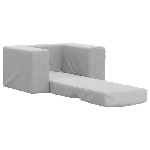 Sofaseng til børn blødt plys lysegrå