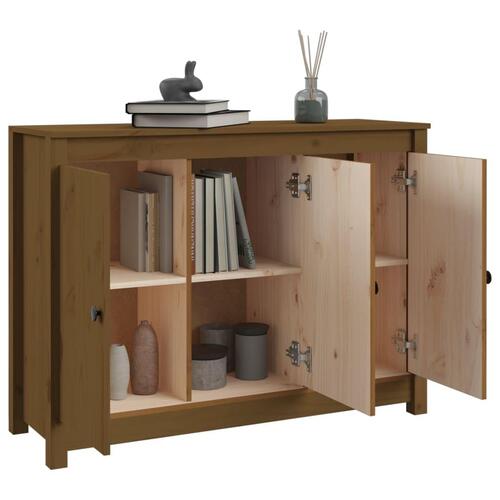 Skænk 100x35x74 cm massivt fyrretræ gyldenbrun