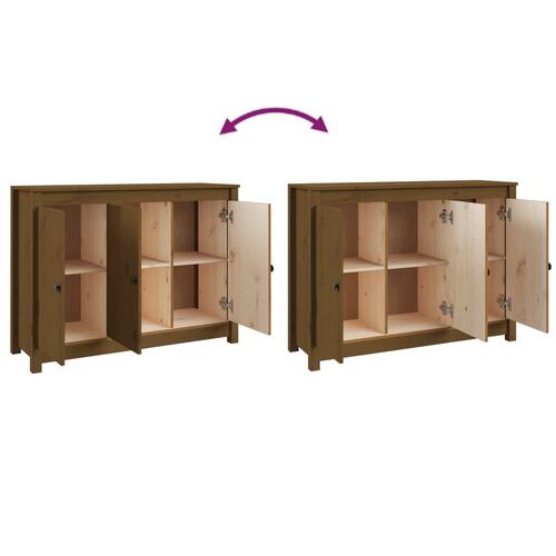 Skænk 100x35x74 cm massivt fyrretræ gyldenbrun