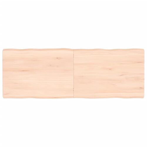 Bordplade 140x50x(2-6)cm naturlig kant ubehandlet massivt træ
