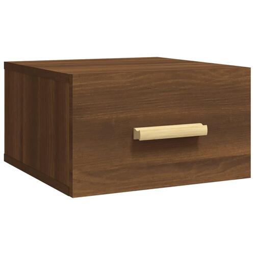 Væghængte sengeborde 2 stk. 35x35x20 cm brun egetræsfarve