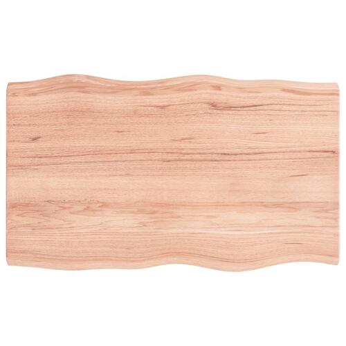 Bordplade 100x60x(2-4) cm naturlig kant behandlet træ lysebrun