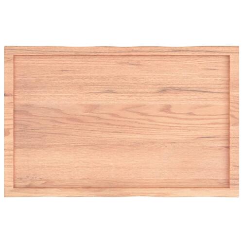 Bordplade 100x60x(2-4) cm naturlig kant behandlet træ lysebrun