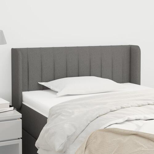 Sengegavl med kanter 93x16x78/88 cm stof mørkegrå