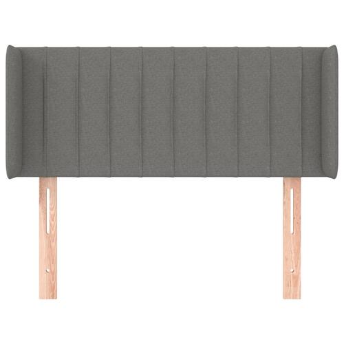 Sengegavl med kanter 93x16x78/88 cm stof mørkegrå