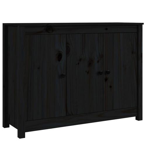 Skænk 100x35x74 cm massivt fyrretræ sort