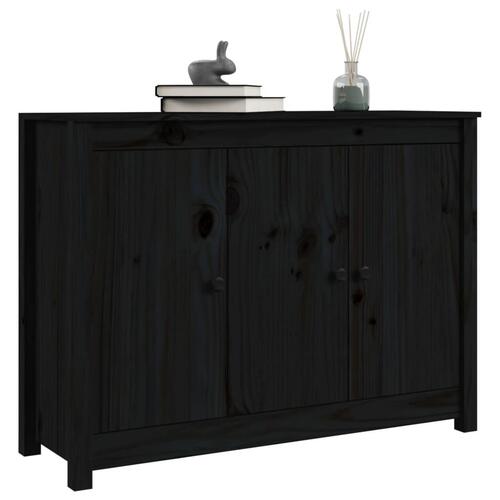 Skænk 100x35x74 cm massivt fyrretræ sort