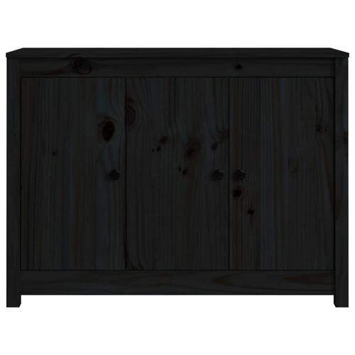Skænk 100x35x74 cm massivt fyrretræ sort