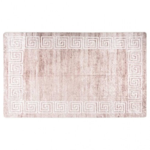 Gulvtæppe 150x230 cm vaskbart + skridsikkert beige