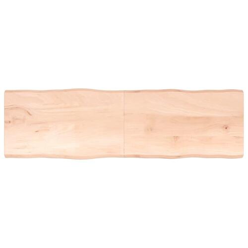 Bordplade 200x60x(2-4)cm naturlig kant ubehandlet massivt træ