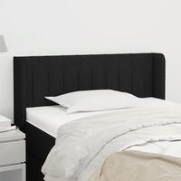 Sengegavl med kanter 93x16x78/88 cm stof sort