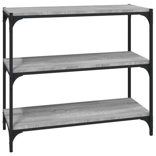 Bogreol 80x33x70,5 cm konstrueret træ og stål grå sonoma-eg