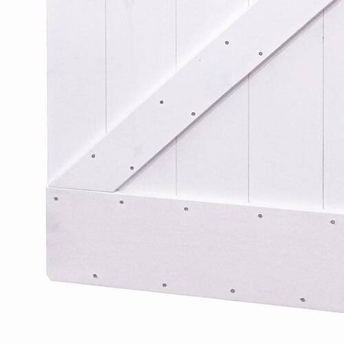Skydedør med monteringssæt 80x210 cm massivt fyrretræ hvid