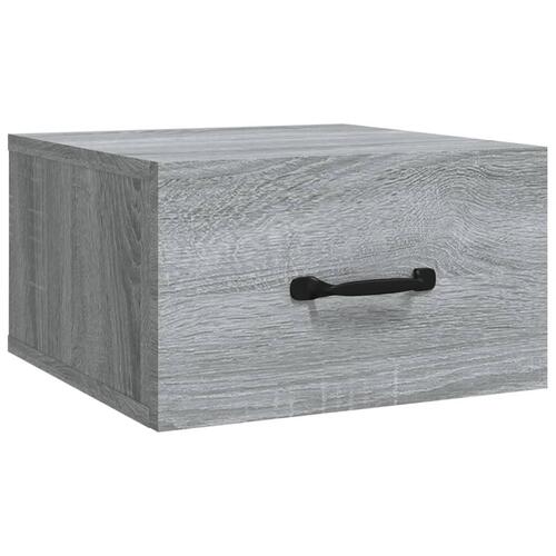 Væghængt sengebord 35x35x20 cm grå sonoma-eg