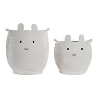 Set med kurve Hvid Børns Dyr 35 x 35 x 49 cm (2 enheder)