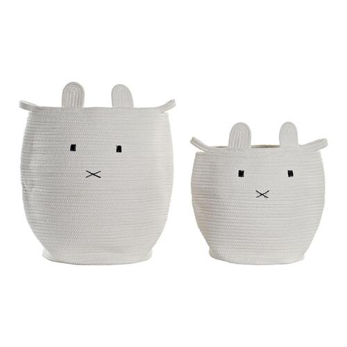Set med kurve Hvid Børns Dyr 35 x 35 x 49 cm (2 enheder)