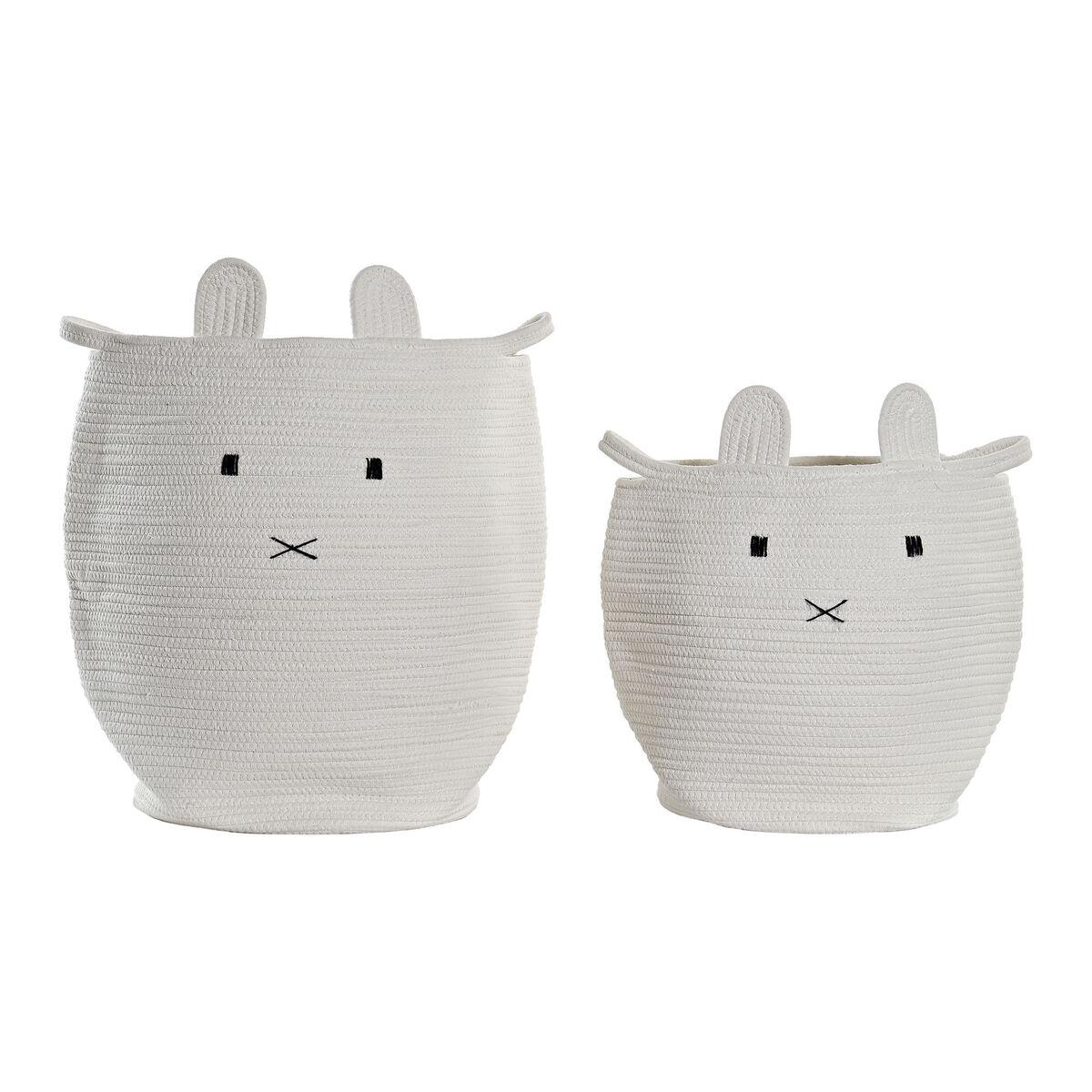 Set med kurve Hvid Børns Dyr 35 x 35 x 49 cm (2 enheder)