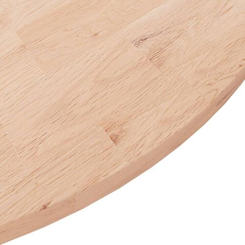 Rund bordplade Ø90x1,5 cm ubehandlet massivt egetræ