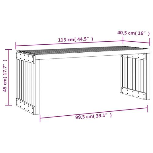 Havebænk 212,5x40,5x45 cm udvideligt design massivt douglasgran