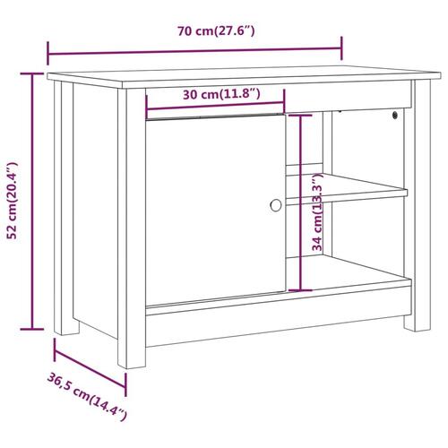 Tv-bord 70x36,5x52 cm massivt fyrretræ