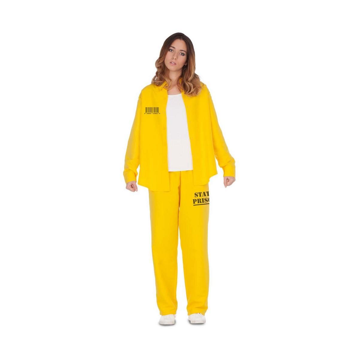 Kostume til voksne Dame Fange Gul M/L