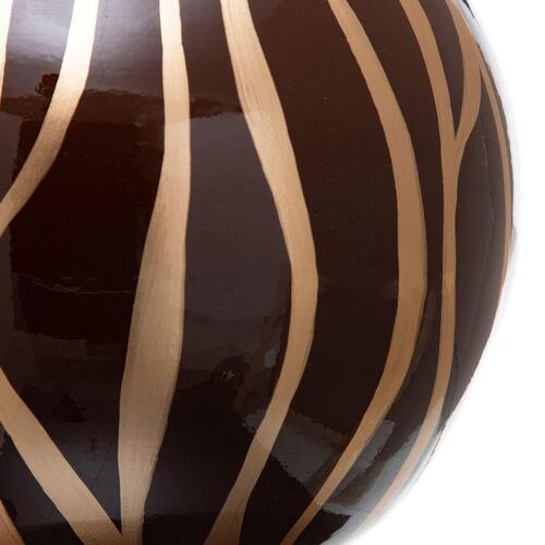 Vase 27 x 27 x 23 cm Zebra Keramik Gylden Brun