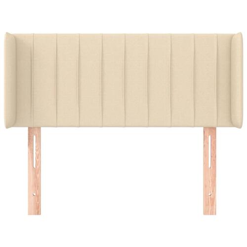Sengegavl med kanter 93x16x78/88 cm stof cremefarvet