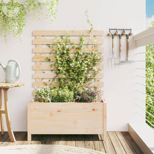 Plantekasse med stativ 79x39,5x114 cm massivt fyrretræ