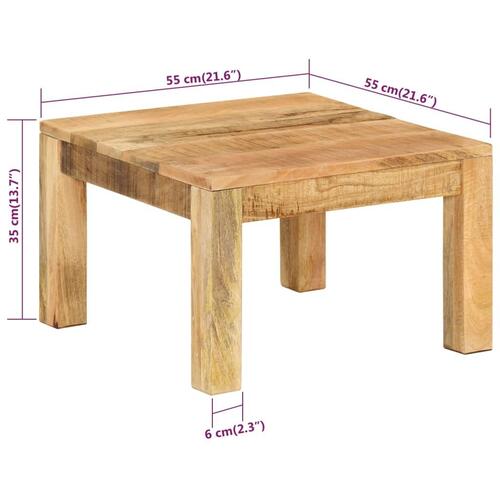 Sofabord 55x55x35 cm massivt mangotræ