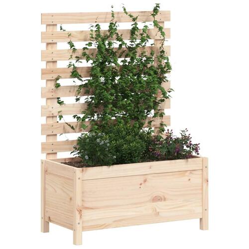 Plantekasse med stativ 79x39,5x114 cm massivt fyrretræ