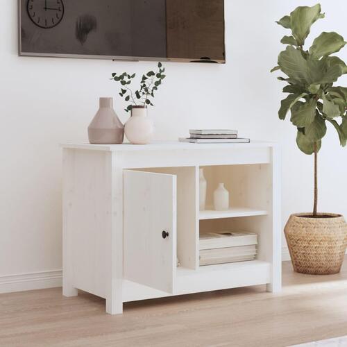 Tv-bord 70x36,5x52 cm massivt fyrretræ hvid