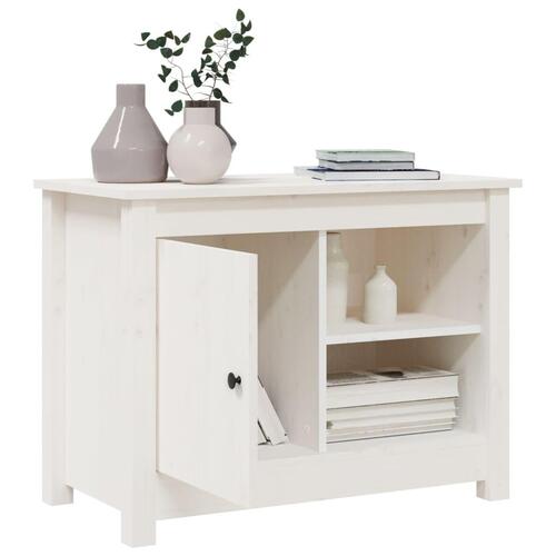 Tv-bord 70x36,5x52 cm massivt fyrretræ hvid
